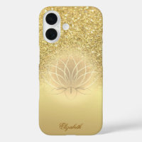 Elegant lotus bokeh pailleté or