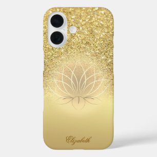 Coque Pour iPhone 16 Elegant lotus bokeh pailleté or