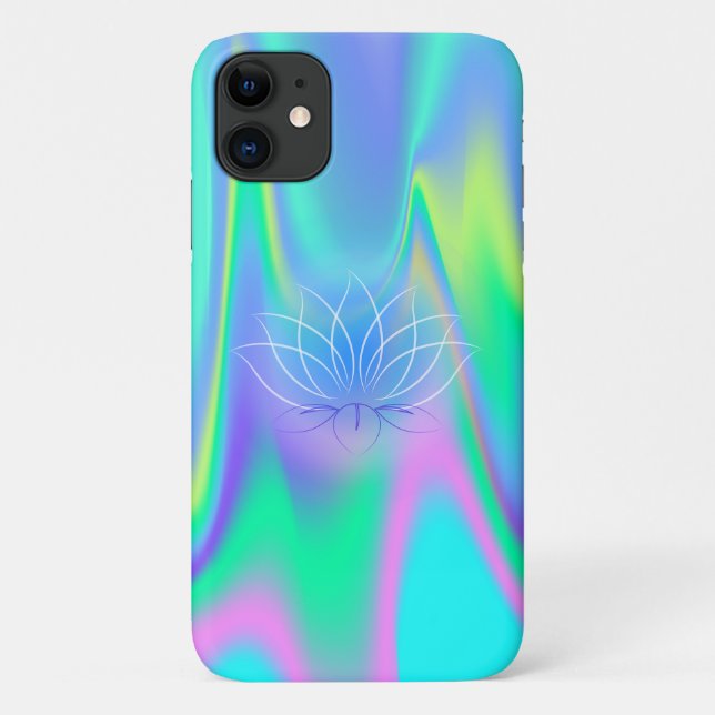 Coques Case-Mate iPhone Élégant Lotus Holographique (Dos)