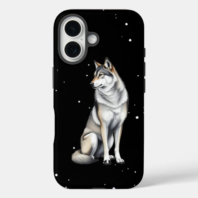 Coques Case-Mate iPhone Élégant loup gris (Verso)