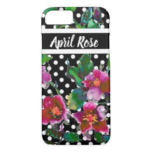 Coque Case-Mate Pour iPhone Élégant magenta rose rétro rose pois