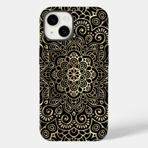 Coque Case-Mate iPhone Élégant Mandala d'or noir élégant