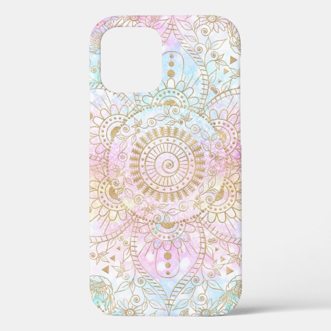 Coques Case-Mate iPhone Elégant Mandala Or & Holographic Parties scintilla (Verso)