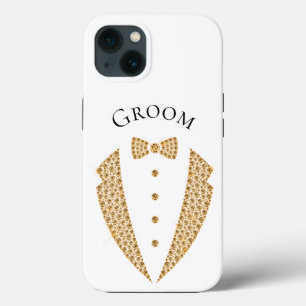 Case-Mate iPhone Case Elégant Mariage de typographie or Groom Tuxedo