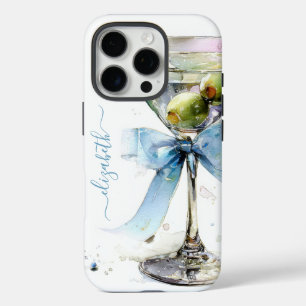 Coque iPhone 16 Pro Élégant Martini Monogrammé