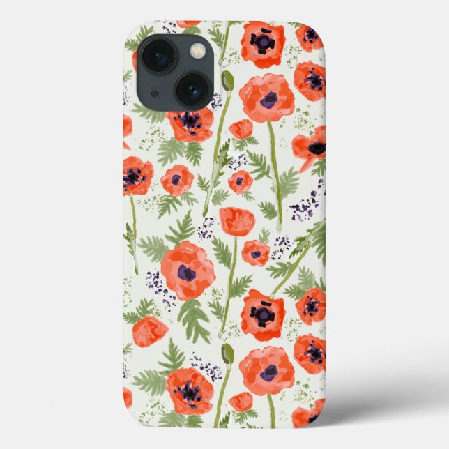 Coques Case-Mate iPhone Élégant modèle floral de pavots (Verso)