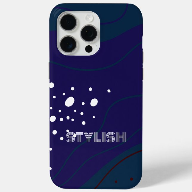 Coques Case-Mate iPhone Elégant & moderne bleu & blanc (Verso)