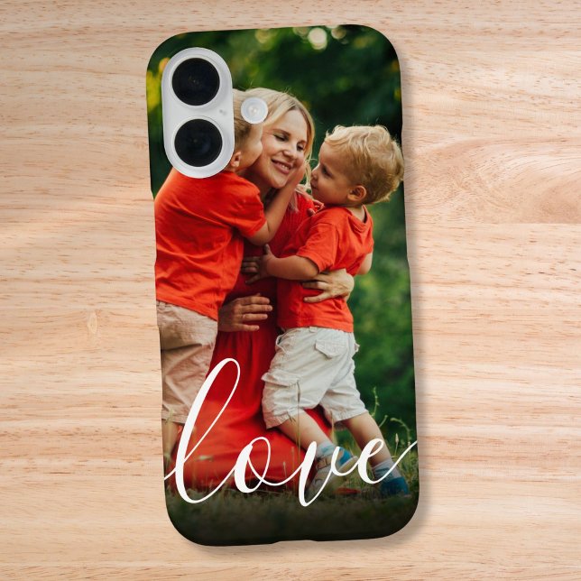 Coques Case-Mate iPhone Élégant Moderne Écriture d'Amour Personnalisée Pho (Elegant Modern Personalized Love Script Photo iPhone 16 Case)