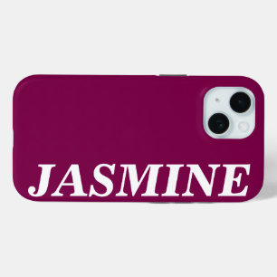 COQUE Case-Mate iPhone ÉLÉGANT MODERNE NOM PERSONNALISÉ COULEUR VIN SOLID