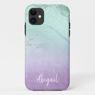 Case-Mate iPhone Case Elégant moderne ombre violet & menthe parties scin