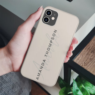 Coque Case-Mate iPhone Élégant Moderne Personnalisé Avec Le Nom Monogramm