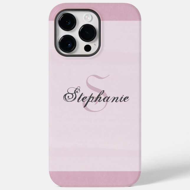 Coques Case-Mate iPhone Élégant Moderne Simple Fille Rose Mauve Monogramme (Verso)