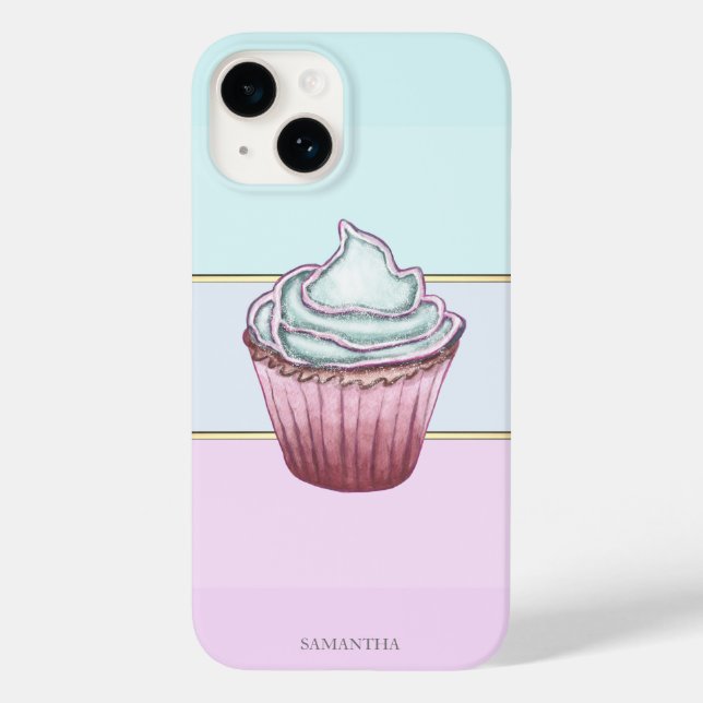 Coques Case-Mate iPhone Elégant Moderne Striped, Cupcake (Verso)