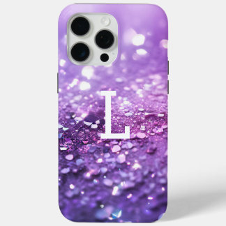 Coque Case-Mate iPhone Élégant Monogram Lilac Parties scintillant Arrière