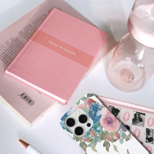 Coque Case-Mate iPhone Élégant Monogram M Pink Aqua Roses d'aquarelle