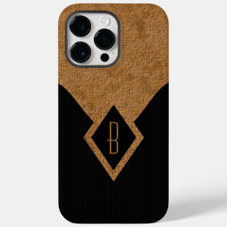 Coque Case-Mate iPhone Élégant Monogramme Classy Noir et Tan mince