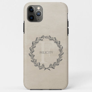 Case-Mate iPhone Case Élégant monogramme de couronne | Beige