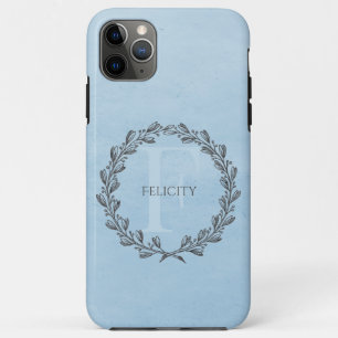 Case-Mate iPhone Case Élégant monogramme de couronne Bleu