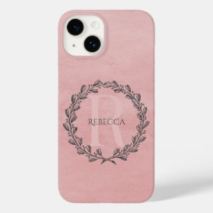 Coque Case-Mate iPhone Élégant monogramme de couronne Rose
