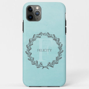 Case-Mate iPhone Case Élégant monogramme de couronne TURQUOISE