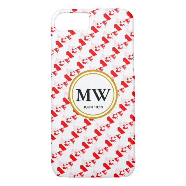 Coques Case-Mate iPhone Élégant monogramme de vie abondante CANADA (Dos)