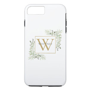 Case-Mate iPhone Case Élégant monogramme doré de verdure Personnalisé 