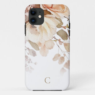 Case-Mate iPhone Case Élégant monogramme floral aquarelle