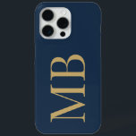 Coque Case-Mate iPhone Élégant Monogramme initial minimaliste d'or bleu m<br><div class="desc">Élégant coque iphone Monogramme initial minimaliste de colle d'or de marine</div>