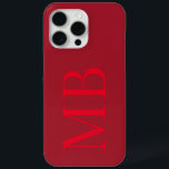 Coque Case-Mate iPhone Élégant Monogramme initial minimaliste rouge<br><div class="desc">Élégant minimaliste rouge premier coque iphone Monogramme</div>