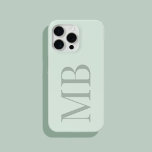 Coque Case-Mate iPhone Élégant Monogramme initial minimaliste Sage Vert<br><div class="desc">Élégant Sage Green Minimaliste initial coque iphone Monogramme</div>