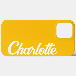 Case-Mate iPhone Case Élégant Monogramme Jaune Personnalisé Classique