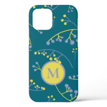 Élégant monogramme lilas jaune motif