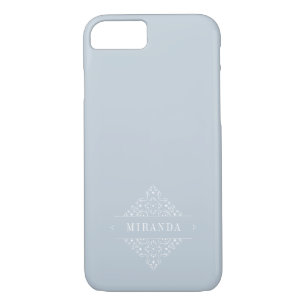 Case-Mate iPhone Case Élégant Monogramme minimaliste Gris Blanc Simple