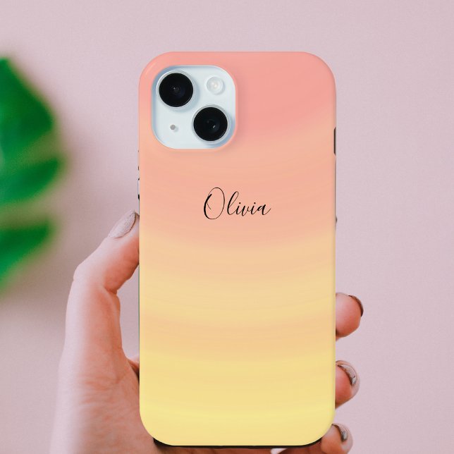 Coques Case-Mate iPhone Élégant Monogramme moderne rose tendance (Créateur téléchargé)