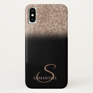 Case-Mate iPhone Case Élégant Monogramme noir Ombre Parties scintillant
