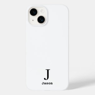 Coque Case-Mate iPhone Élégant Monogramme Nom initial Personnalisé Blanc