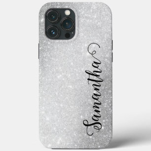 Case-Mate iPhone Case Élégant Monogramme Noms Parties scintillant Argent