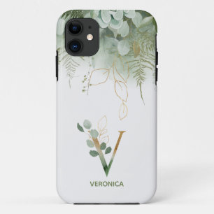 Case-Mate iPhone Case Élégant Monogramme V Fern Succulent