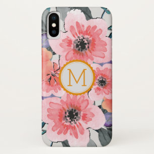 Coque Case-Mate Pour iPhone Élégant Monogramme Vintage Floral #31