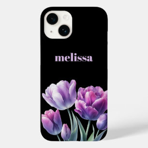 Coque Case-Mate iPhone Élégant monogramme violet personnalisé