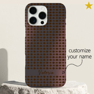Coque iPhone 16 Pro Max Élégant motif à points métalliques roses personnal