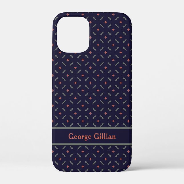 Coques Case-Mate iPhone élégant motif bleu profond (Verso)
