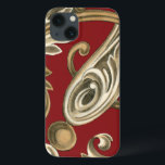 Coque Case-Mate iPhone Elégant Motif Botanique avec Foliage Tan<br><div class="desc">Un original d'Ethan Harper avec feuillage bronzé sur un arrière - plan rouge. Cet élégant motif botanique serait un grand cadeau pour tous ceux qui aiment les couleurs audacieuses !</div>