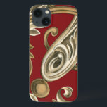Coque Case-Mate iPhone Elégant Motif Botanique avec Foliage Tan<br><div class="desc">Un original d'Ethan Harper avec feuillage bronzé sur un arrière - plan rouge. Cet élégant motif botanique serait un grand cadeau pour tous ceux qui aiment les couleurs audacieuses !</div>