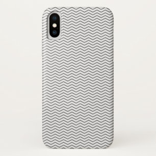Coque iPhone X Élégant Motif Chevron blanc et noir