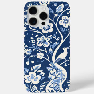 Coque Case-Mate iPhone Élégant Motif de Chinoiserie Vintage bleu et blanc