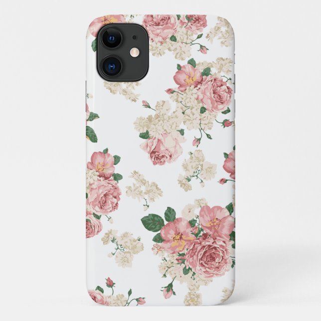 Coques Case-Mate iPhone Élégant Motif de fleurs (Dos)