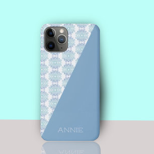 Case-Mate iPhone Case Élégant Motif de Mandala bleu sur le nom blanc