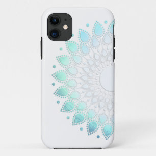 Etui iPhone Case-Mate Élégant Motif Fleur Vert Bleu Clair