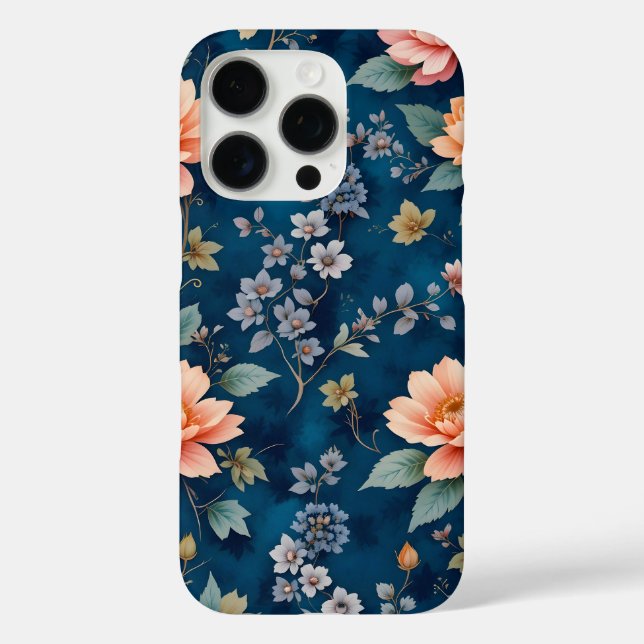 Coques Case-Mate iPhone Elégant motif floral intemporel (Verso)